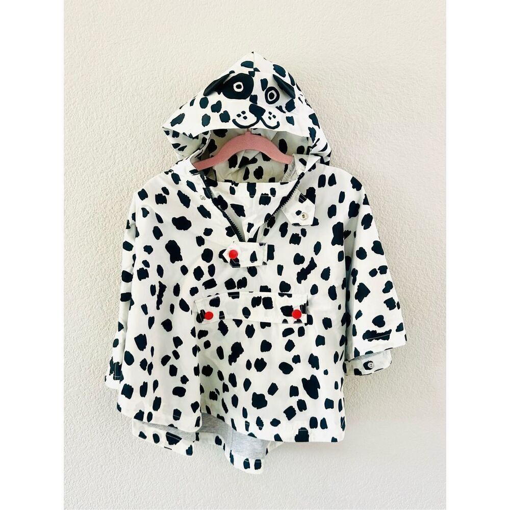 NWT Stella McCartney Kids Dalmatian Print Hooded Rain Poncho.  Size 4